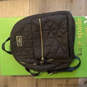 Kate Spade Black quilted puffer backpack